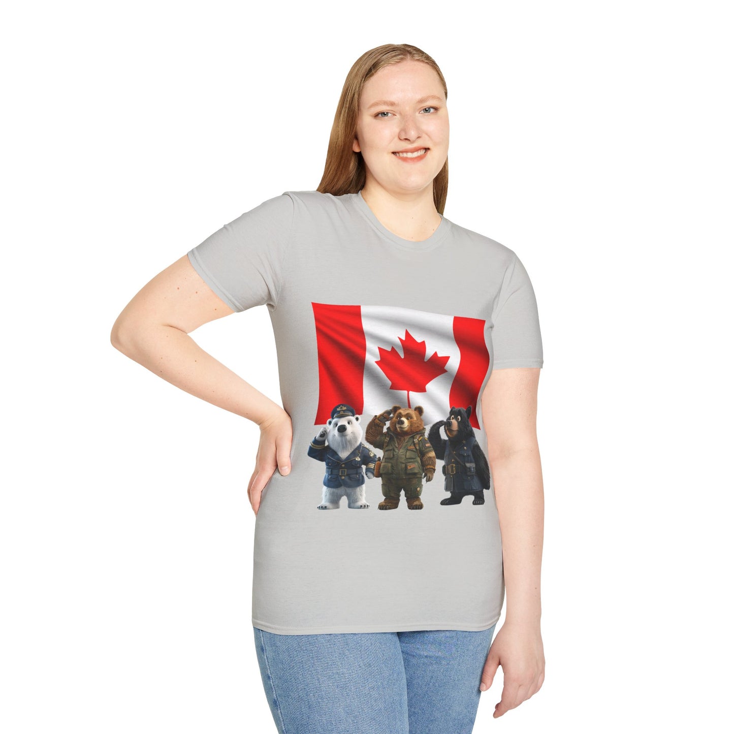 Unisex Softstyle T-Shirt - Three Bears Saluting - CutieQ Shop