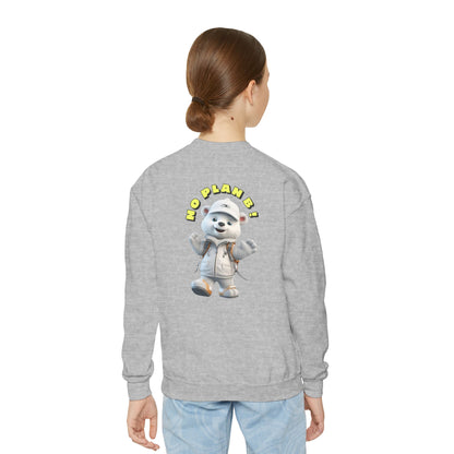 Youth Crewneck Sweatshirt - Polar Bear No Plan B (Back)