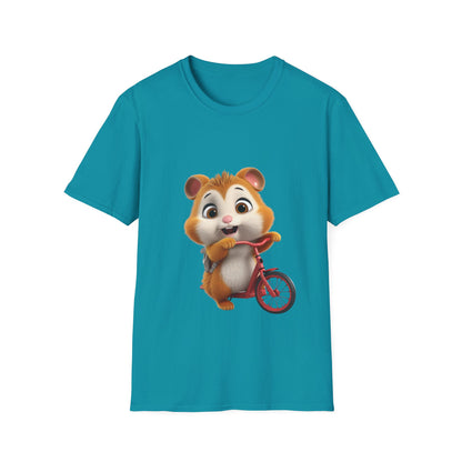 Unisex Softstyle T-Shirt - Hamster on Bike - CutieQ Shop