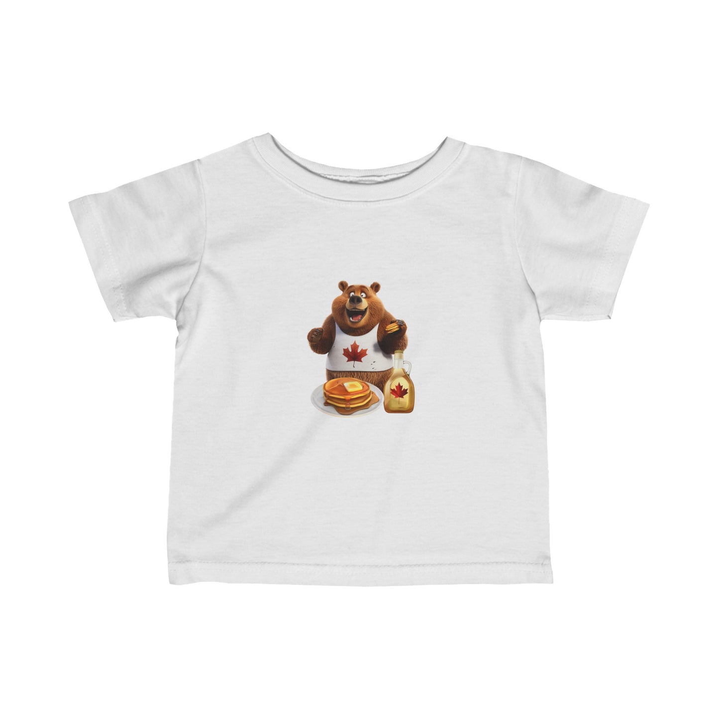 Infant Fine Jersey Tee - Grizzly Bear Loves Pancakes - CutieQ Shop