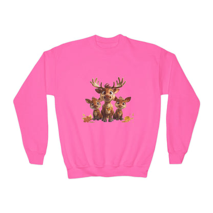 Youth Crewneck Sweatshirt - Moose Family