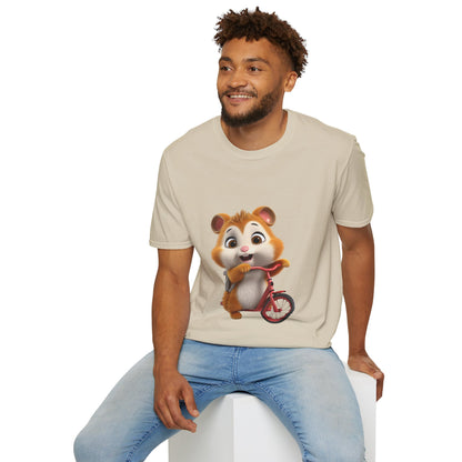 Unisex Softstyle T-Shirt - Hamster on Bike - CutieQ Shop