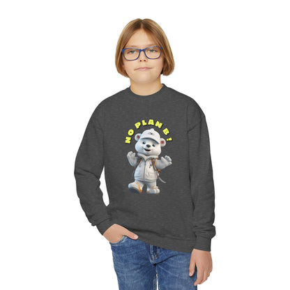 Youth Crewneck Sweatshirt - Polar Bear No Plan B (Front)