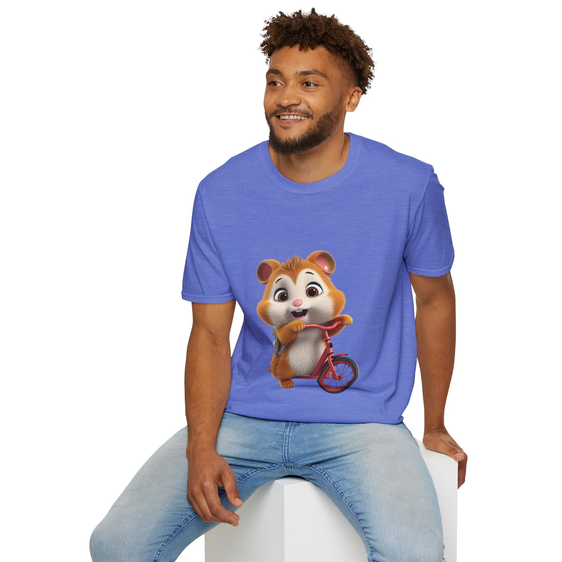 Unisex Softstyle T-Shirt - Hamster on Bike - CutieQ Shop