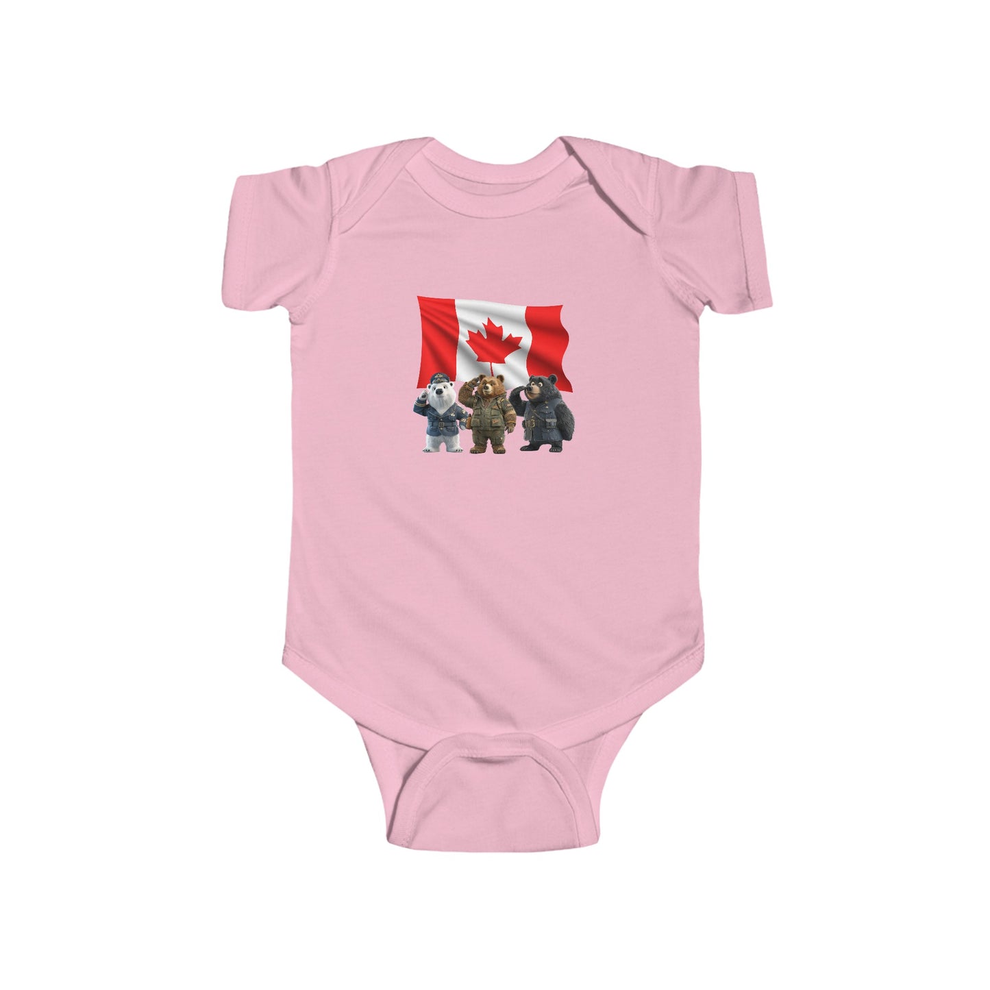 Infant Fine Jersey Bodysuit - Three Bears Saluting - CutieQ Shop