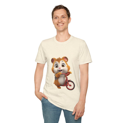 Unisex Softstyle T-Shirt - Hamster on Bike - CutieQ Shop