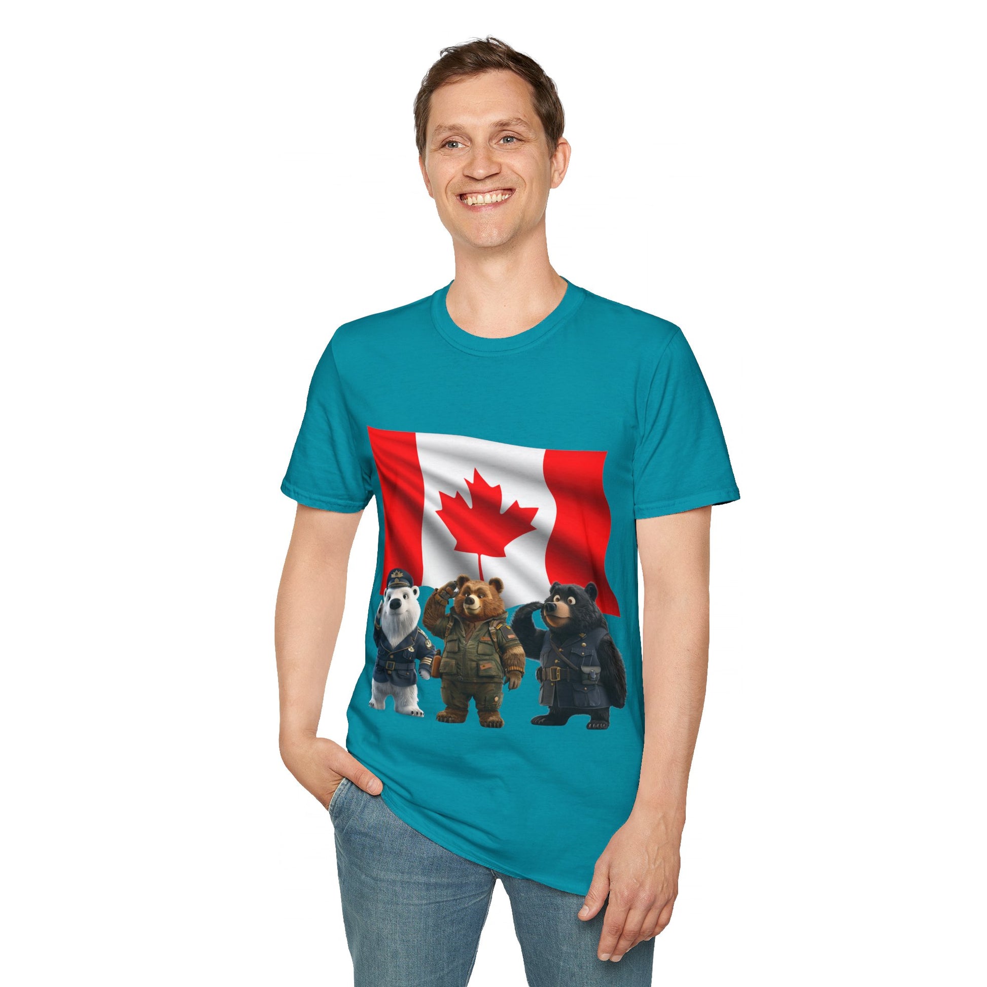 Unisex Softstyle T-Shirt - Three Bears Saluting - CutieQ Shop