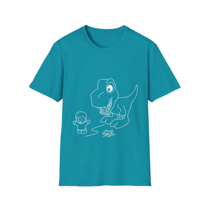 Unisex Softstyle T-Shirt - Dino Chasing Little People - CutieQ Shop