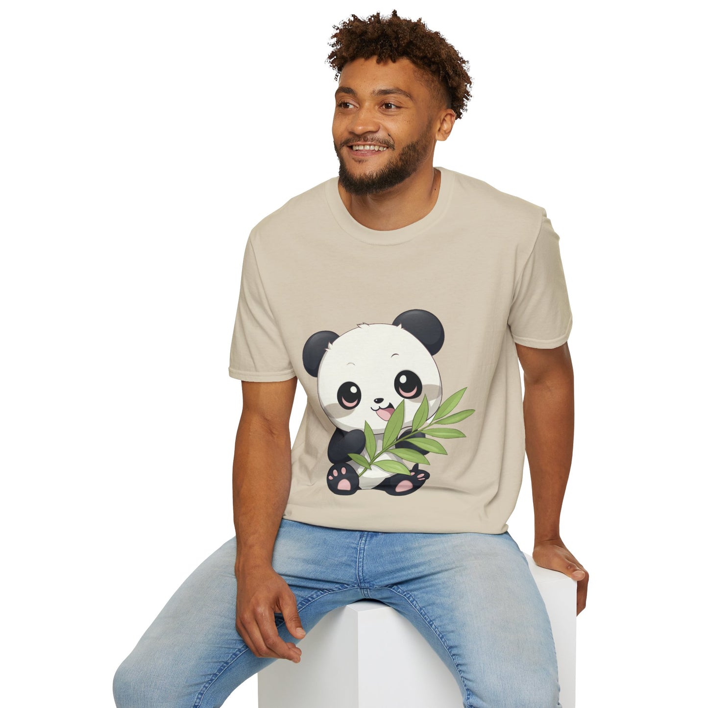 Unisex Softstyle T-Shirt - Panda Loves Bamboo - CutieQ Shop