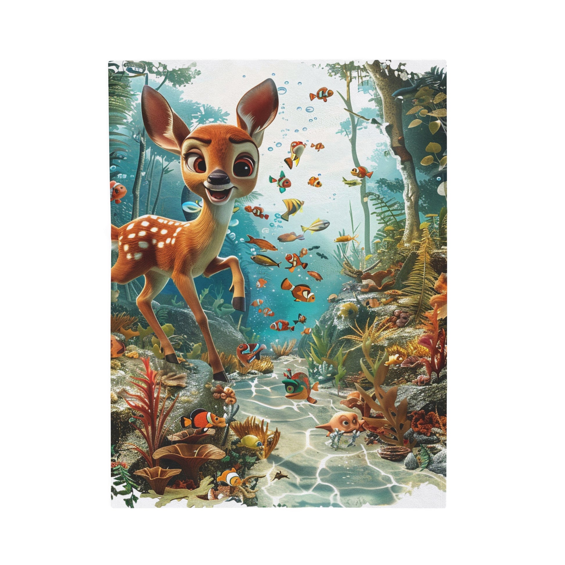 Velveteen Plush Blanket - Deer - CutieQ Shop