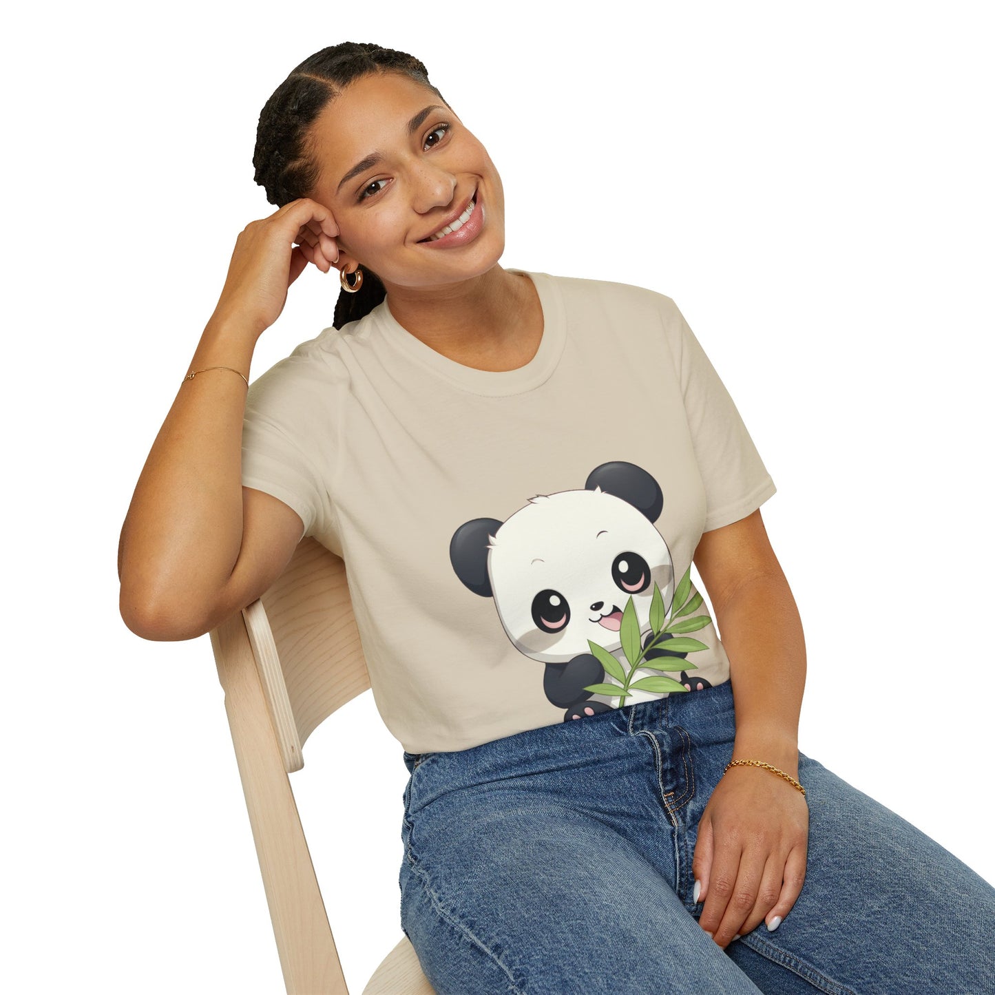 Unisex Softstyle T-Shirt - Panda Loves Bamboo - CutieQ Shop