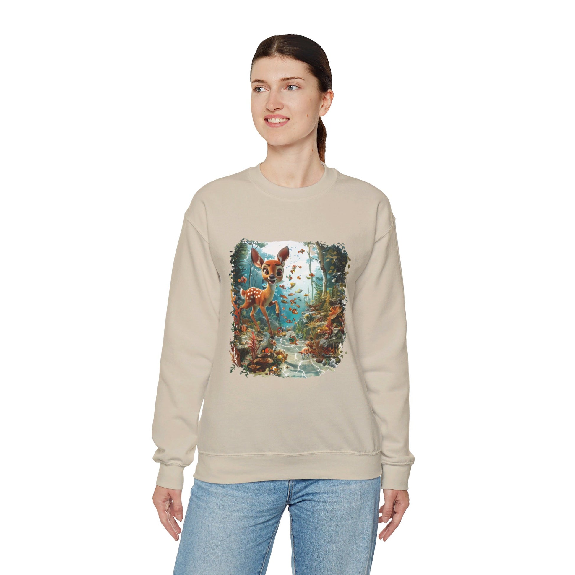 Unisex Heavy Blend™ Crewneck Sweatshirt - Deer - CutieQ Shop