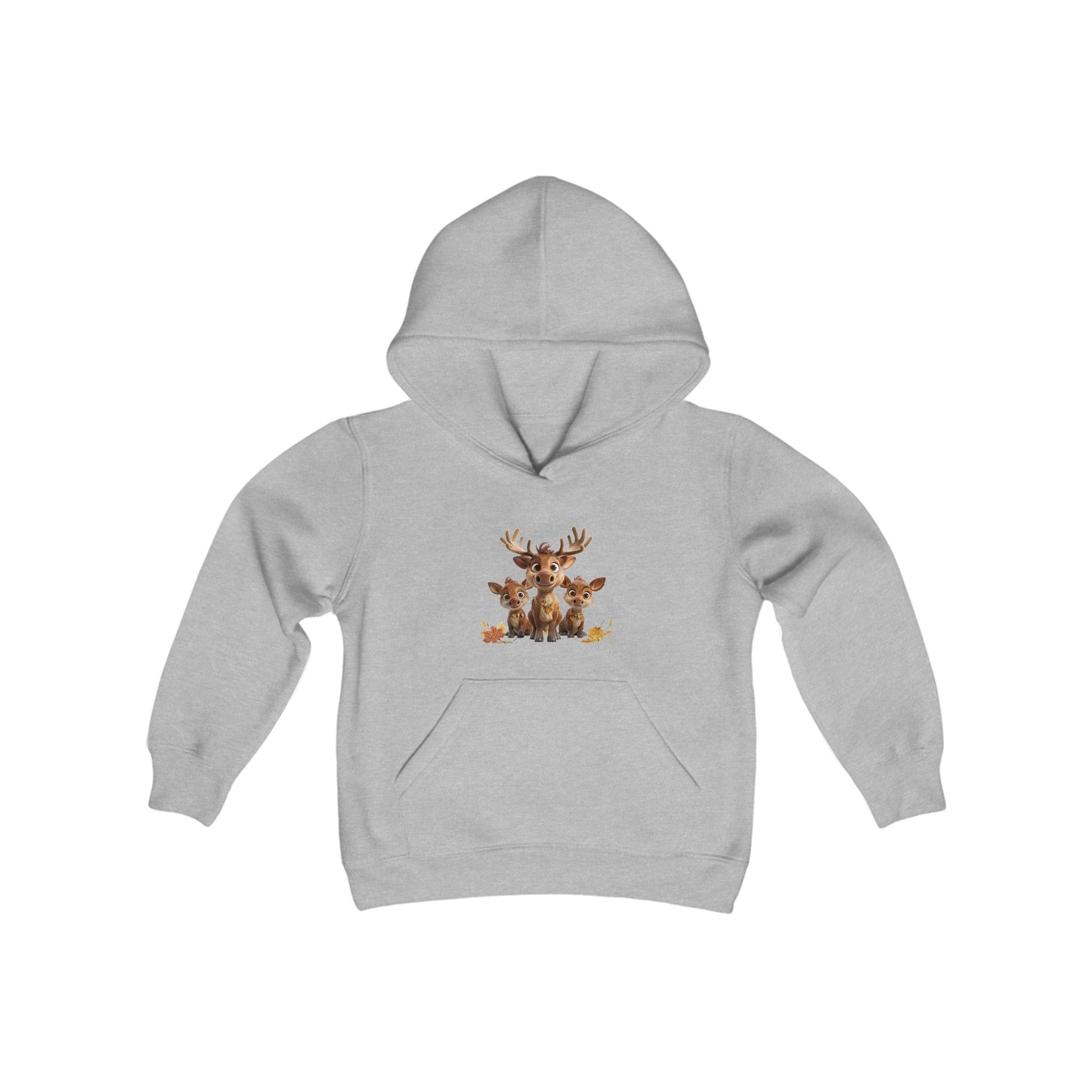 Youth Heavy Blend Hooded Sweatshirt - Moose Family - CutieQ Shop