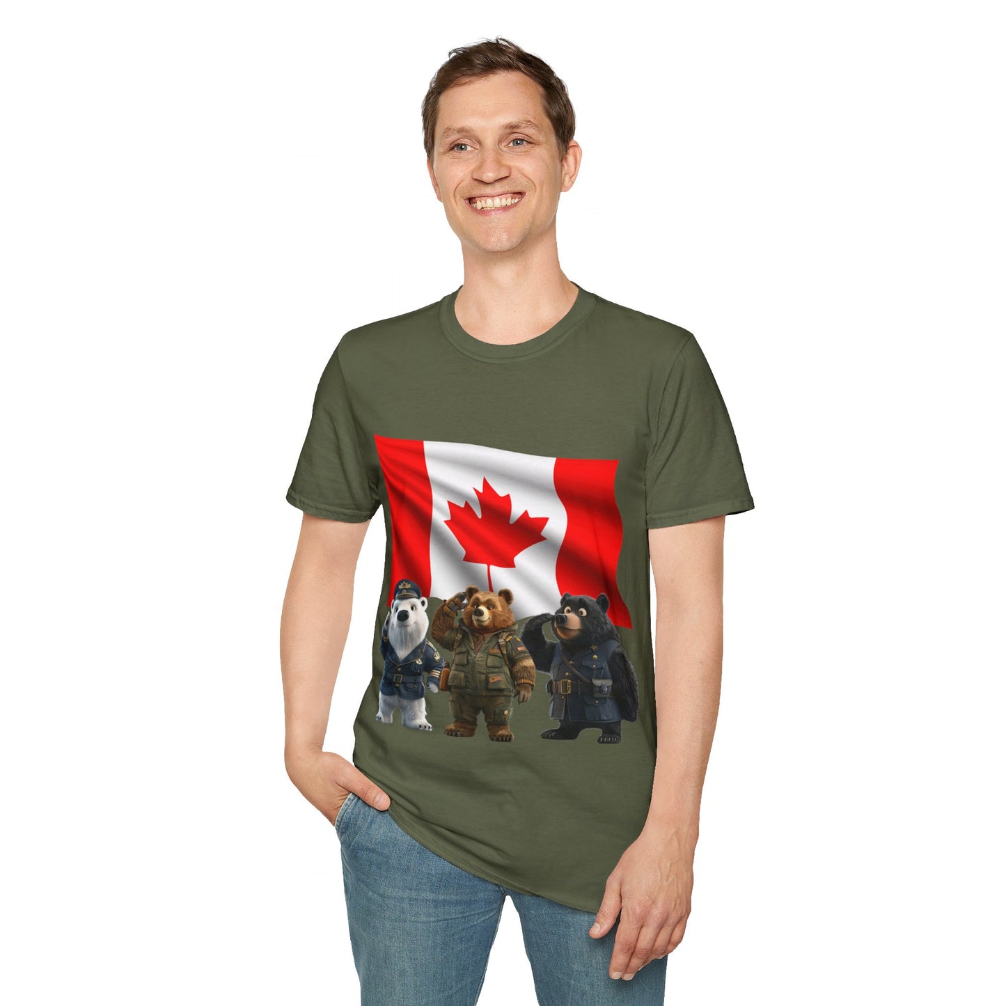 Unisex Softstyle T-Shirt - Three Bears Saluting - CutieQ Shop