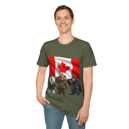 Unisex Softstyle T-Shirt - Three Bears Saluting - CutieQ Shop