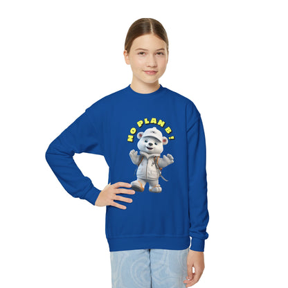 Youth Crewneck Sweatshirt - Polar Bear No Plan B (Front)