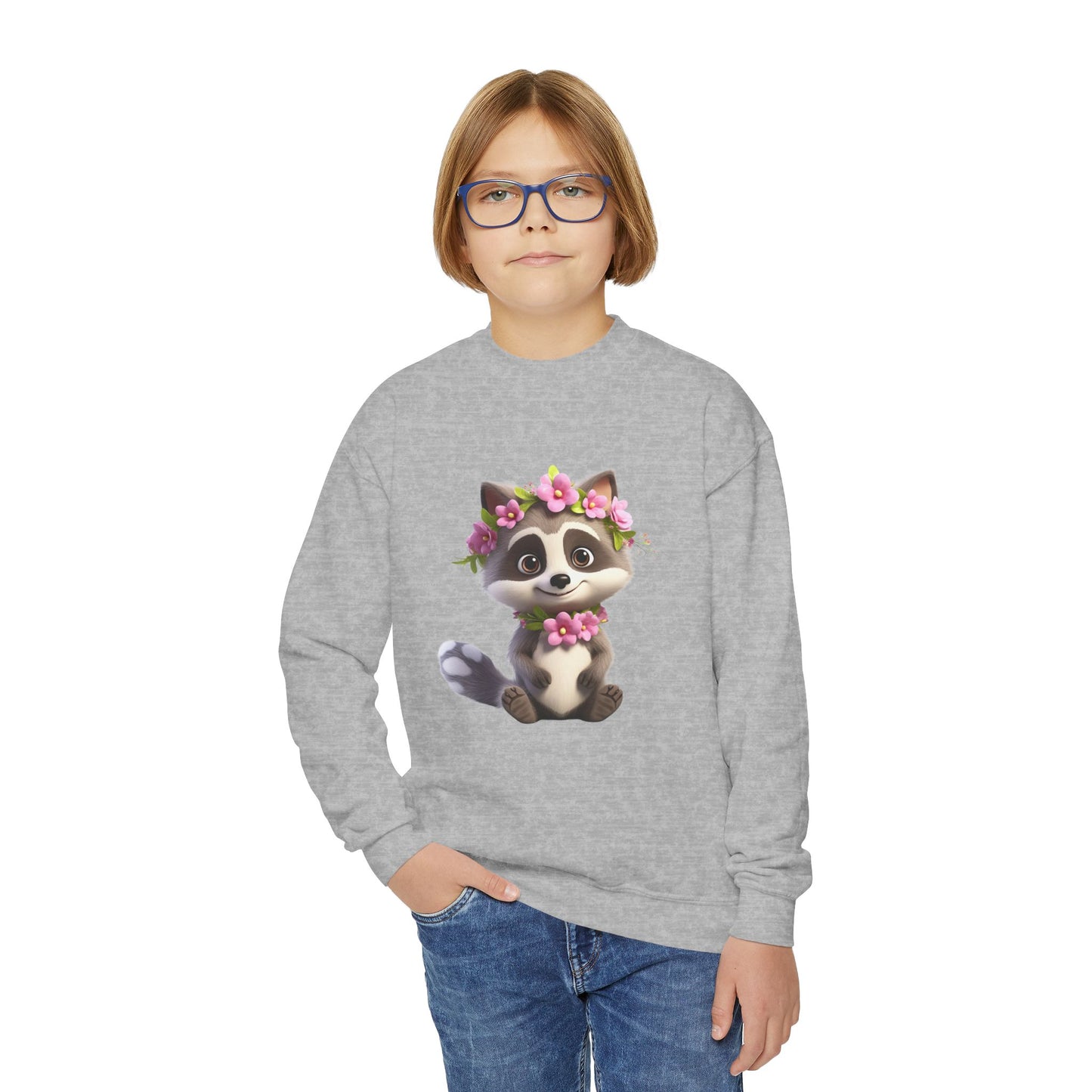 Youth Crewneck Sweatshirt - Raccoon