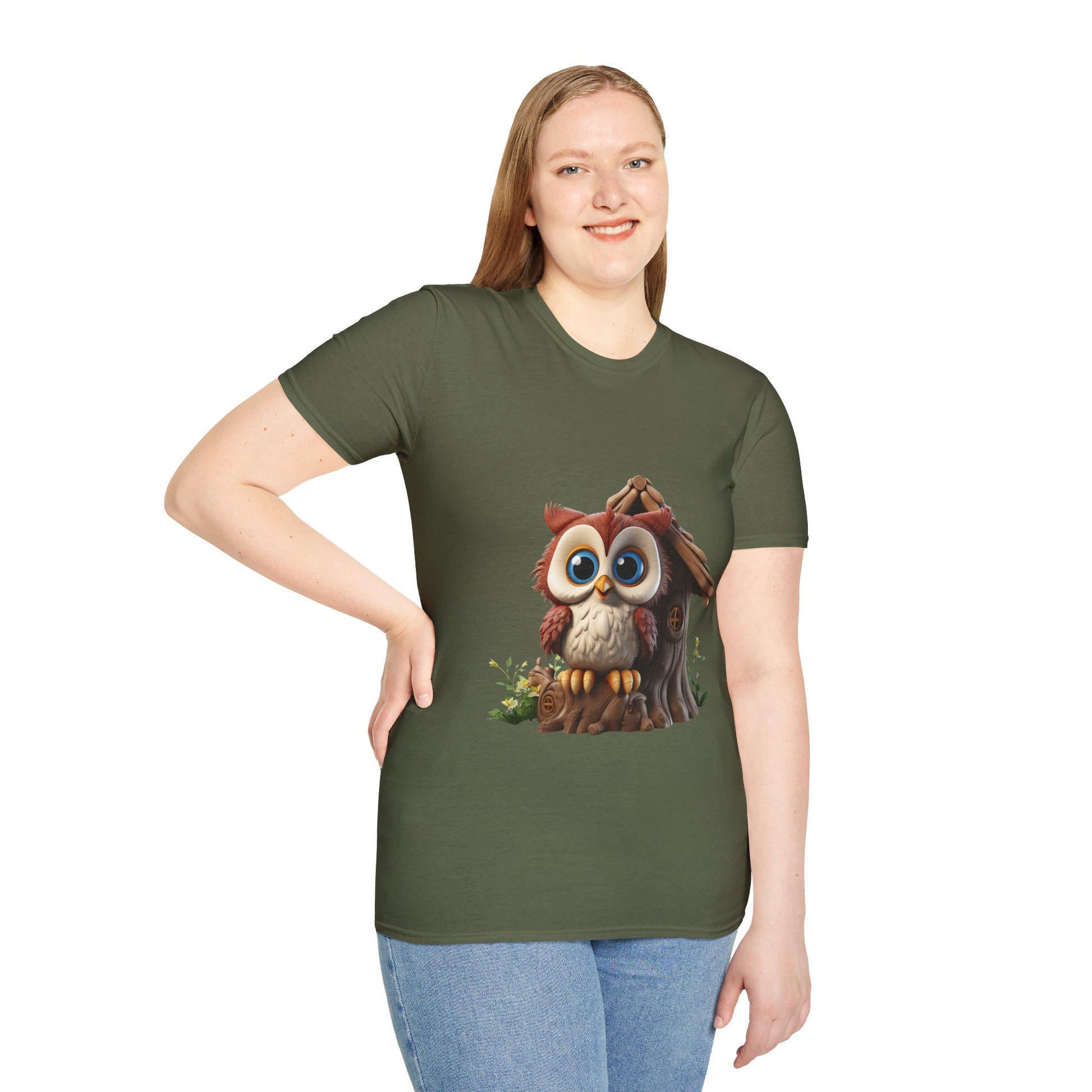 Unisex Softstyle T-Shirt - Owl and Treehouse - CutieQ Shop