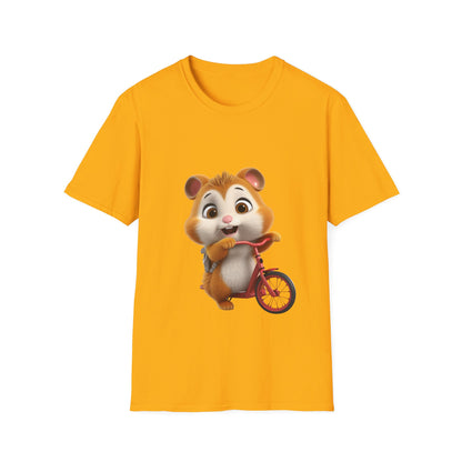 Unisex Softstyle T-Shirt - Hamster on Bike - CutieQ Shop