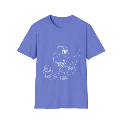 Unisex Softstyle T-Shirt - Dino Chasing Little People - CutieQ Shop