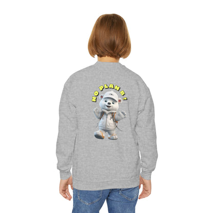 Youth Crewneck Sweatshirt - Polar Bear No Plan B (Back)