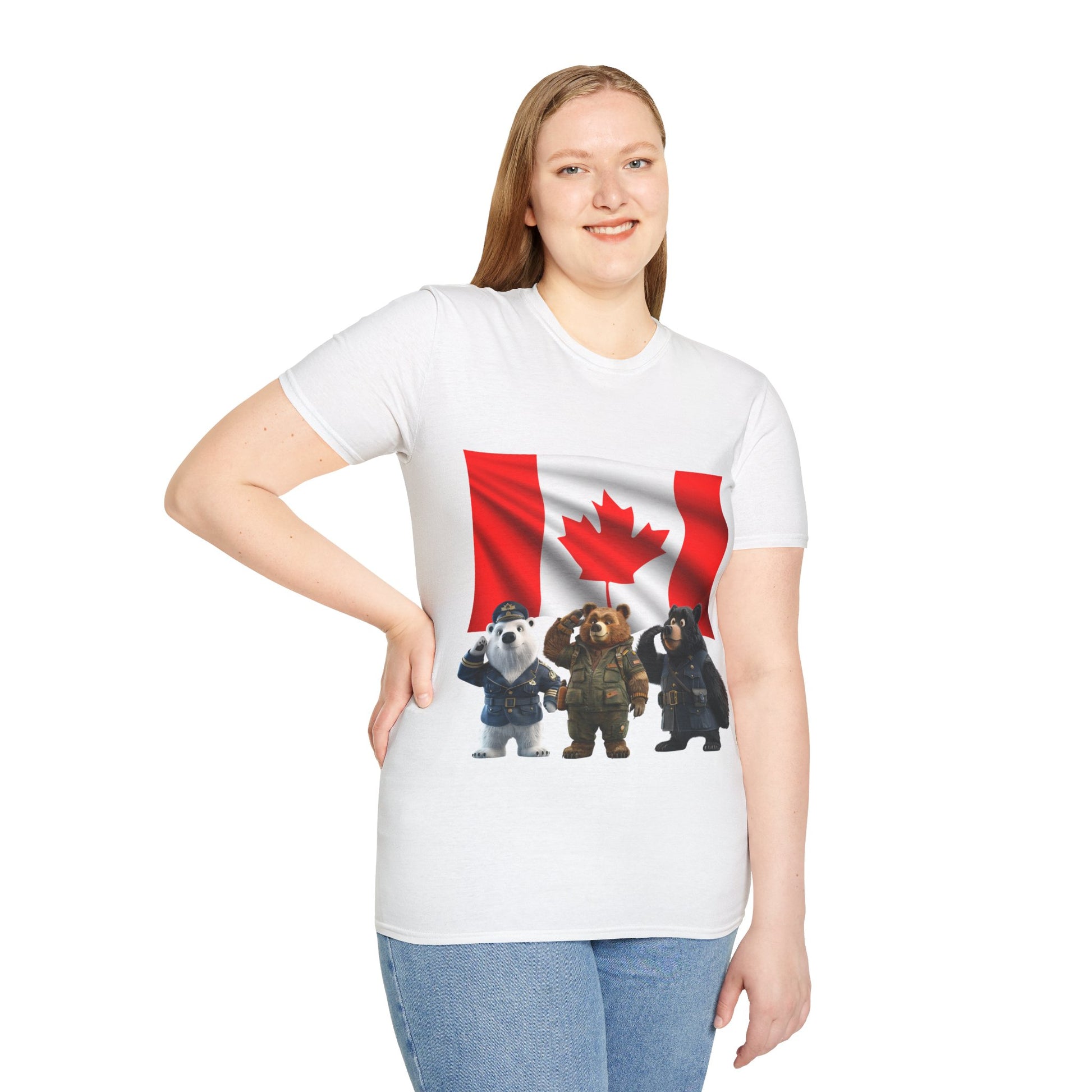 Unisex Softstyle T-Shirt - Three Bears Saluting - CutieQ Shop