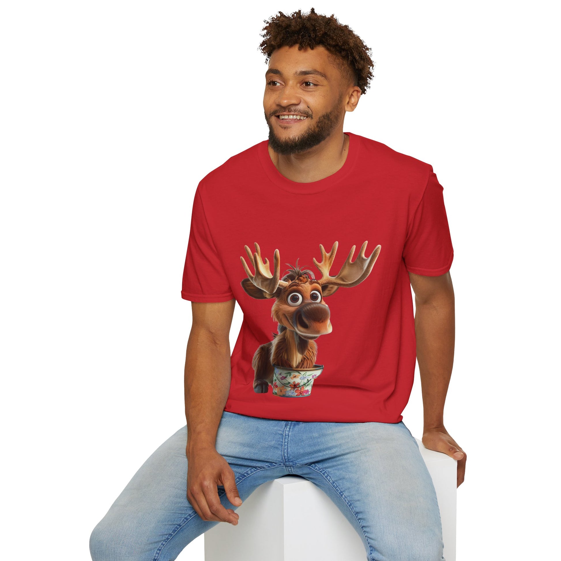 Unisex Softstyle T-Shirt - Moose Likes Planting - CutieQ Shop