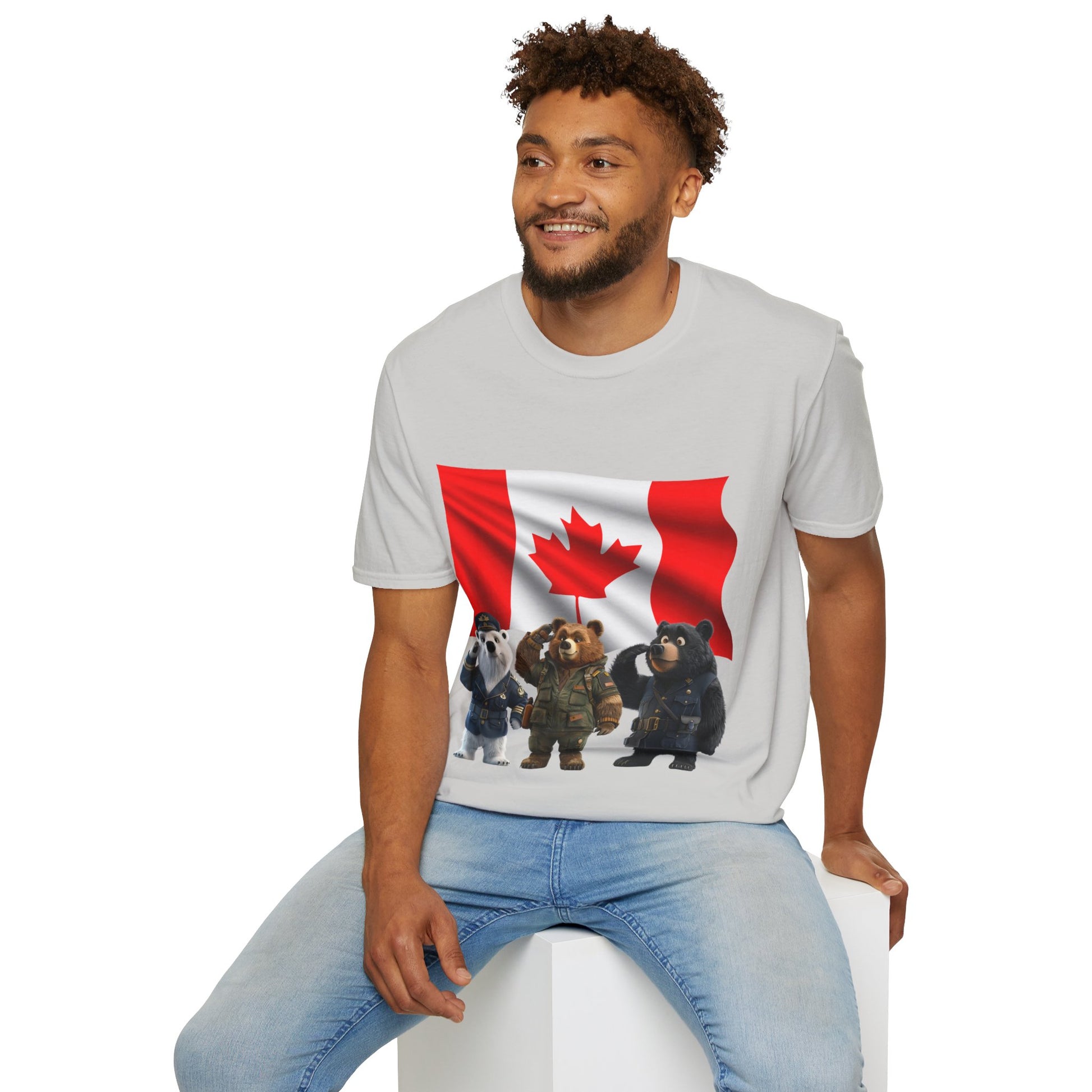 Unisex Softstyle T-Shirt - Three Bears Saluting - CutieQ Shop