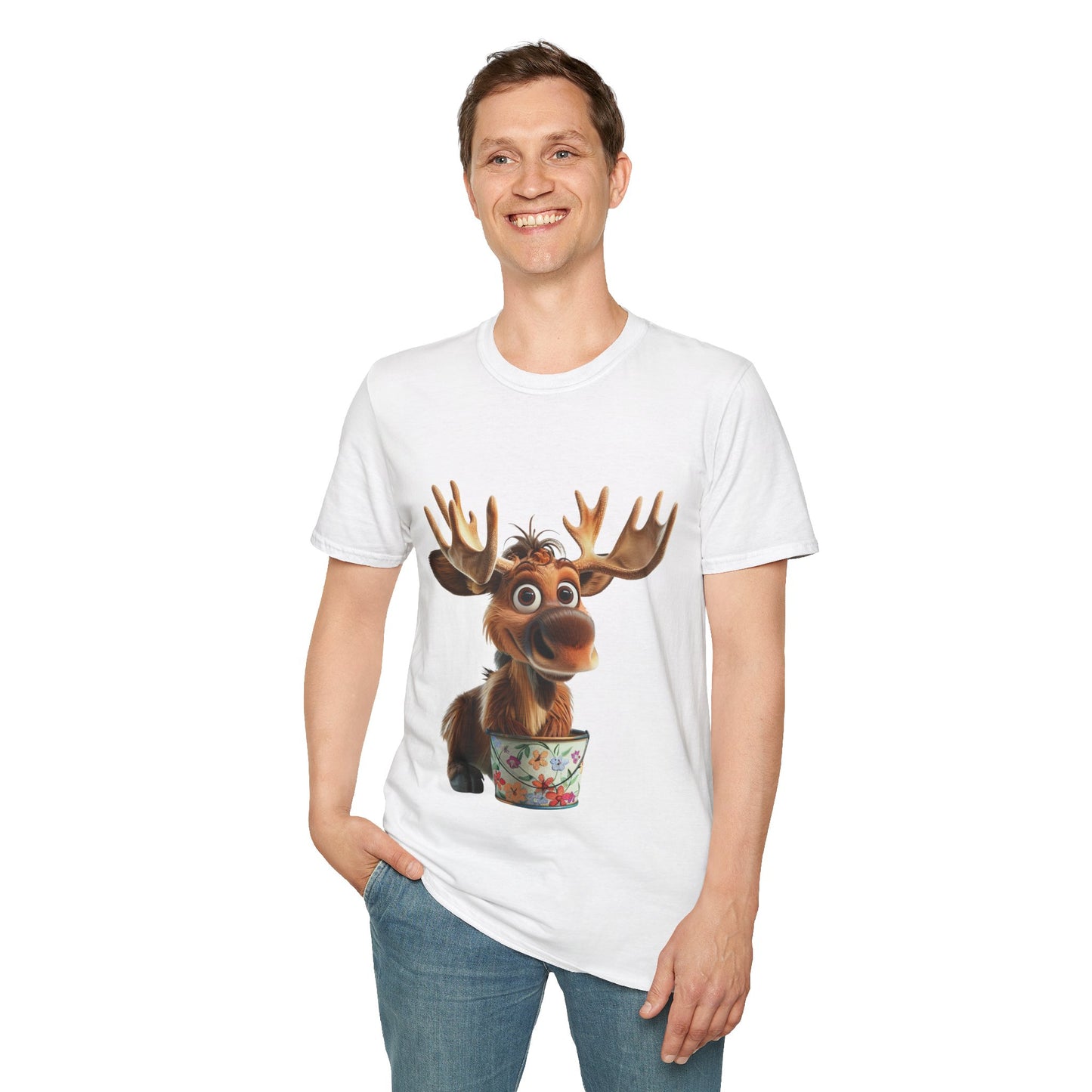 Unisex Softstyle T-Shirt - Moose Likes Planting - CutieQ Shop