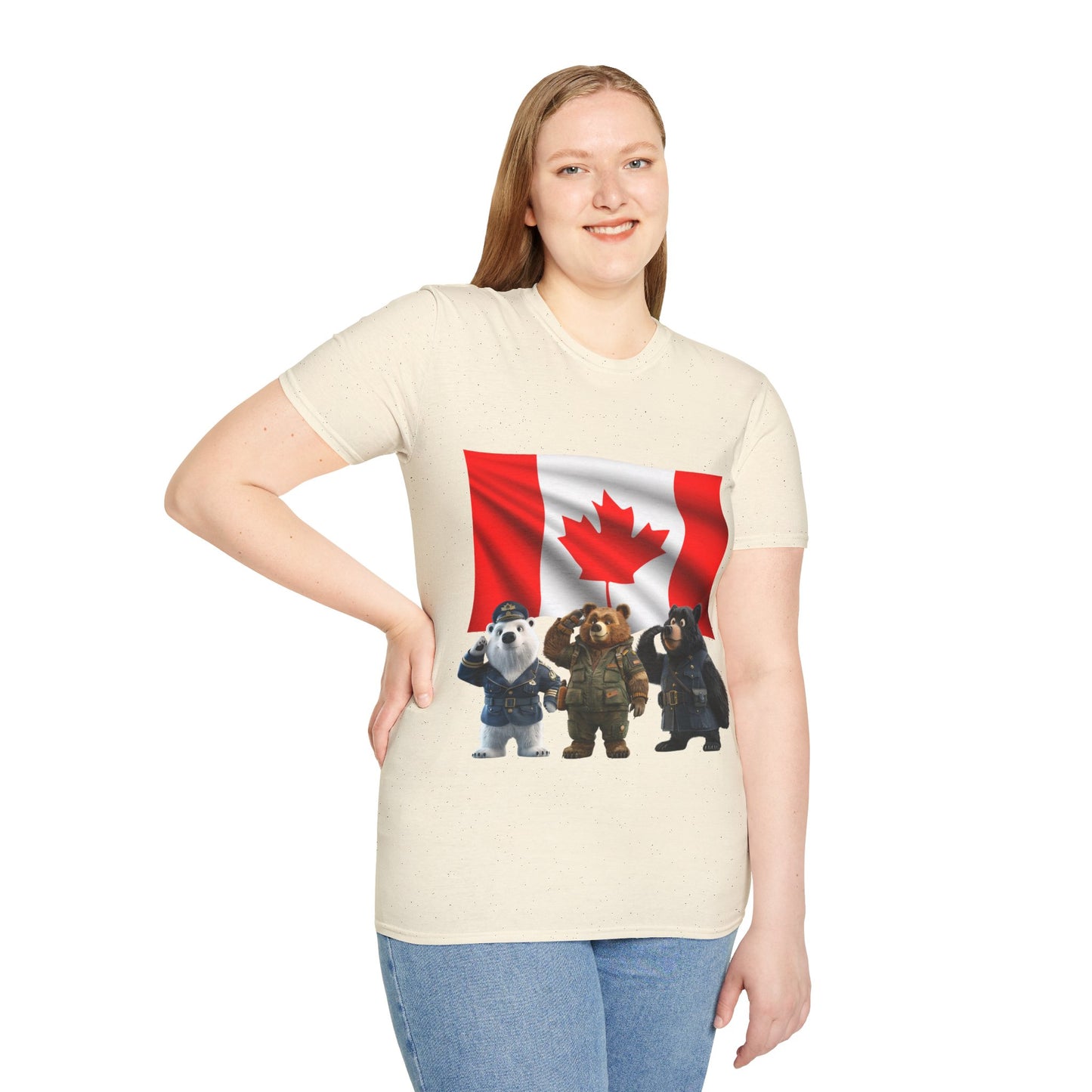 Unisex Softstyle T-Shirt - Three Bears Saluting - CutieQ Shop