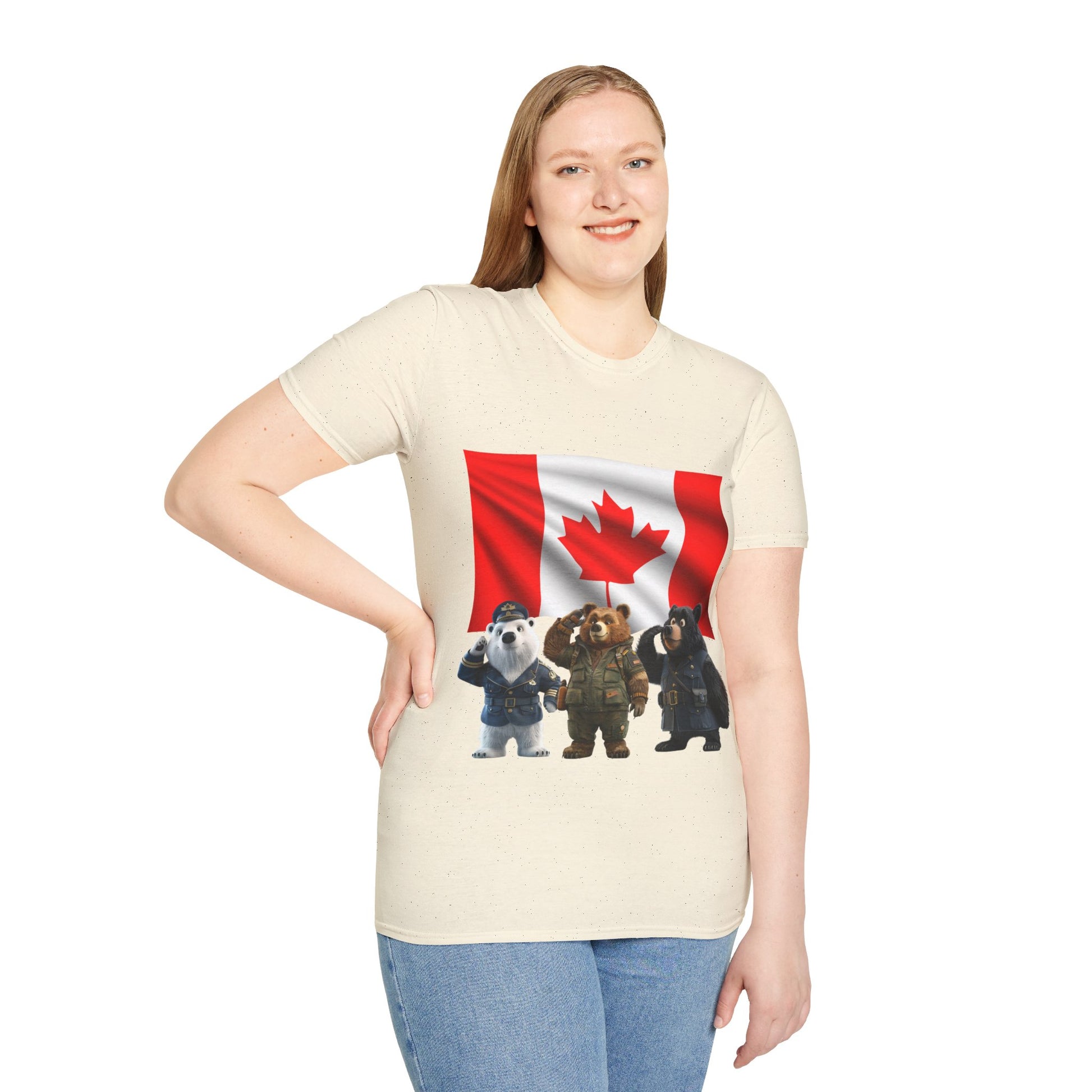 Unisex Softstyle T-Shirt - Three Bears Saluting - CutieQ Shop