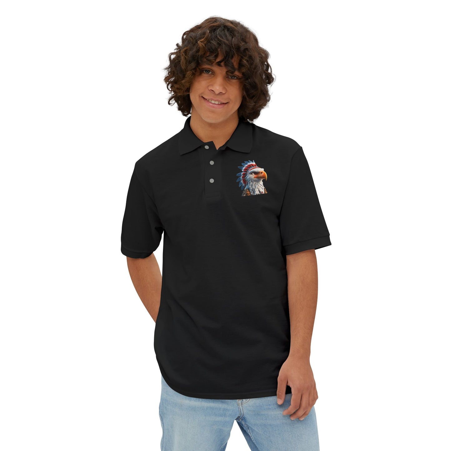 Men's Piqué Polo - Eagle - CutieQ Shop