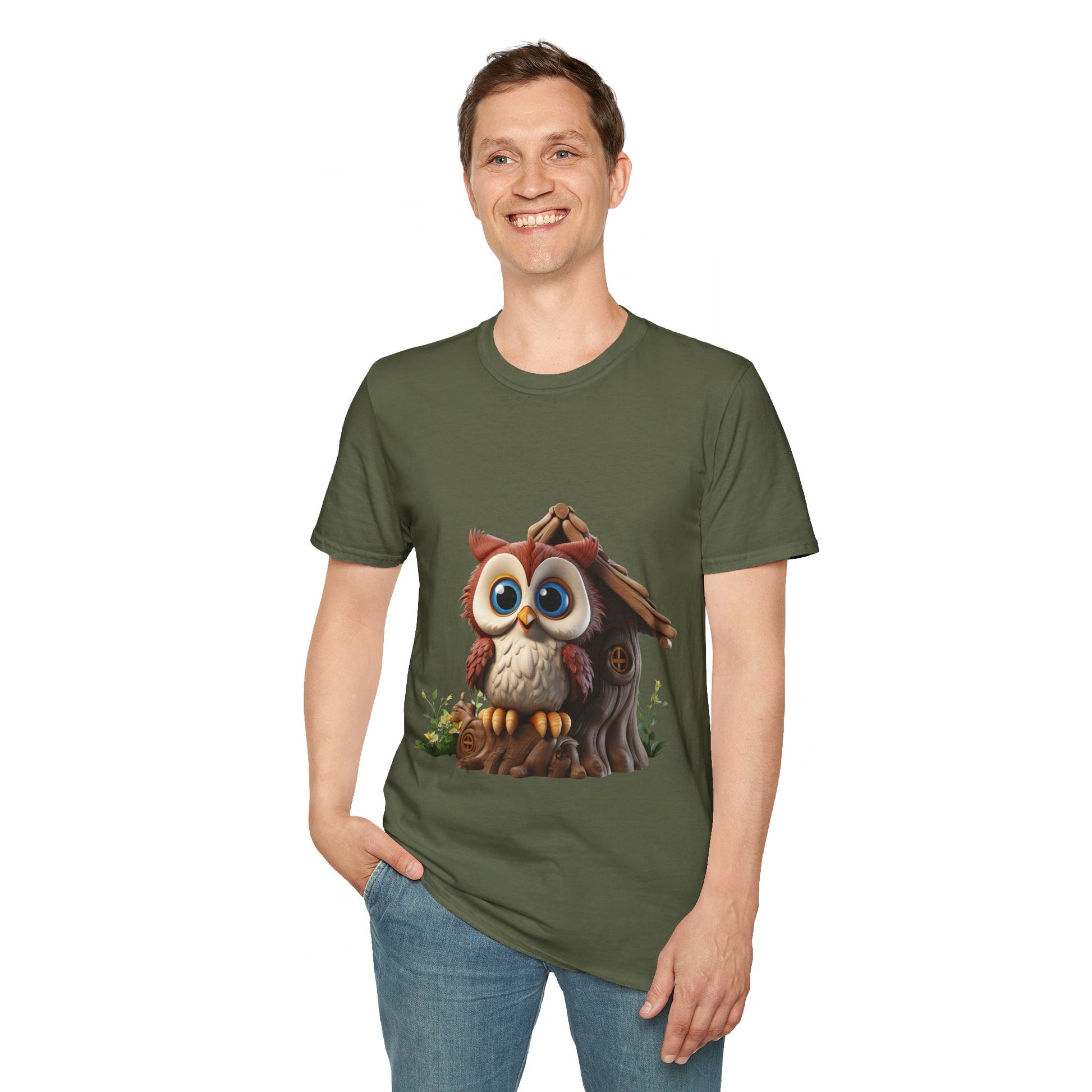 Unisex Softstyle T-Shirt - Owl and Treehouse - CutieQ Shop