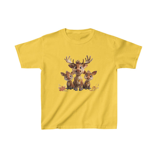 Kids Heavy Cotton™ Tee - Moose family - CutieQ Shop