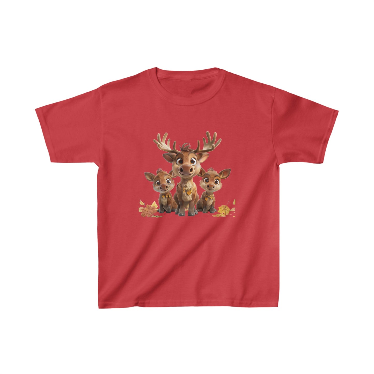 Kids Heavy Cotton™ Tee - Moose family - CutieQ Shop