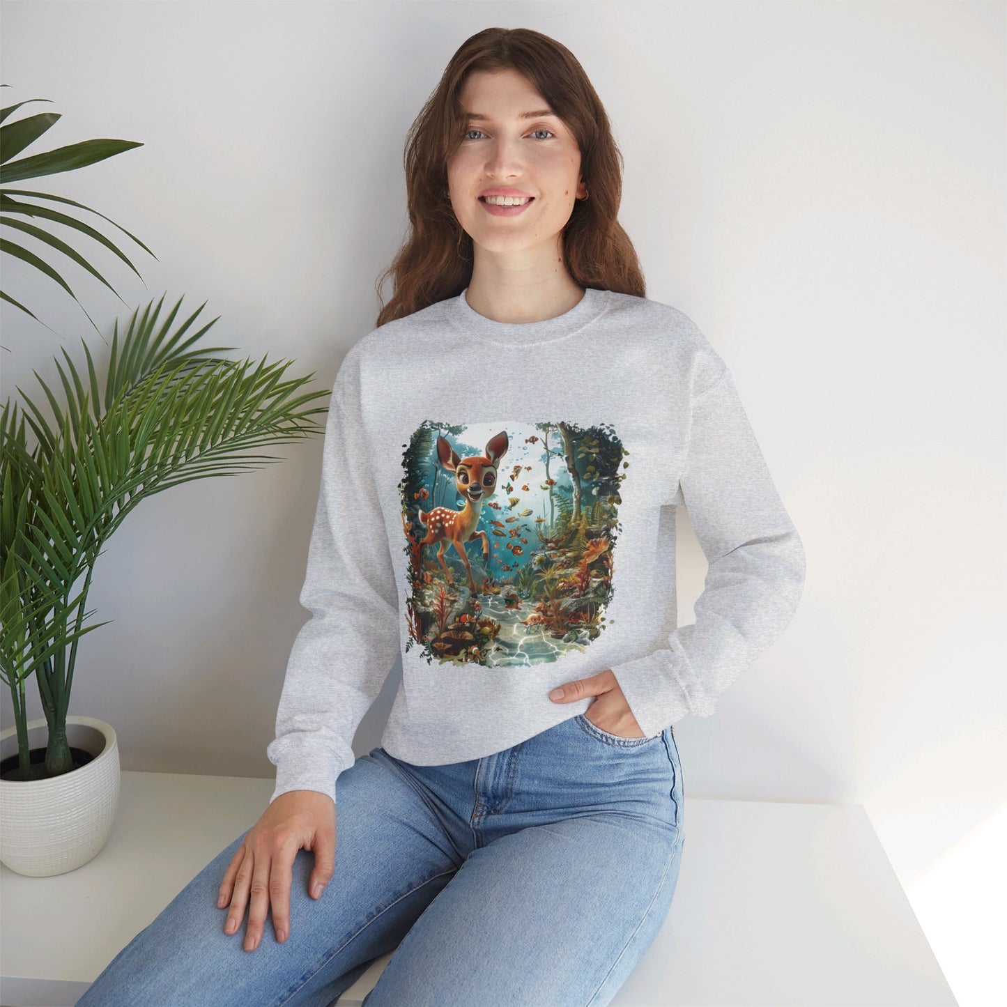 Unisex Heavy Blend™ Crewneck Sweatshirt - Deer - CutieQ Shop