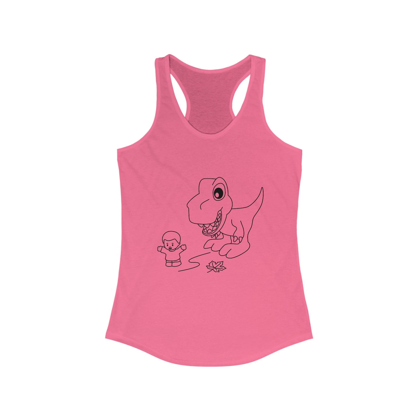 Women's Ideal Racerback Tank - Dino Chasing Little People - CutieQ Shop