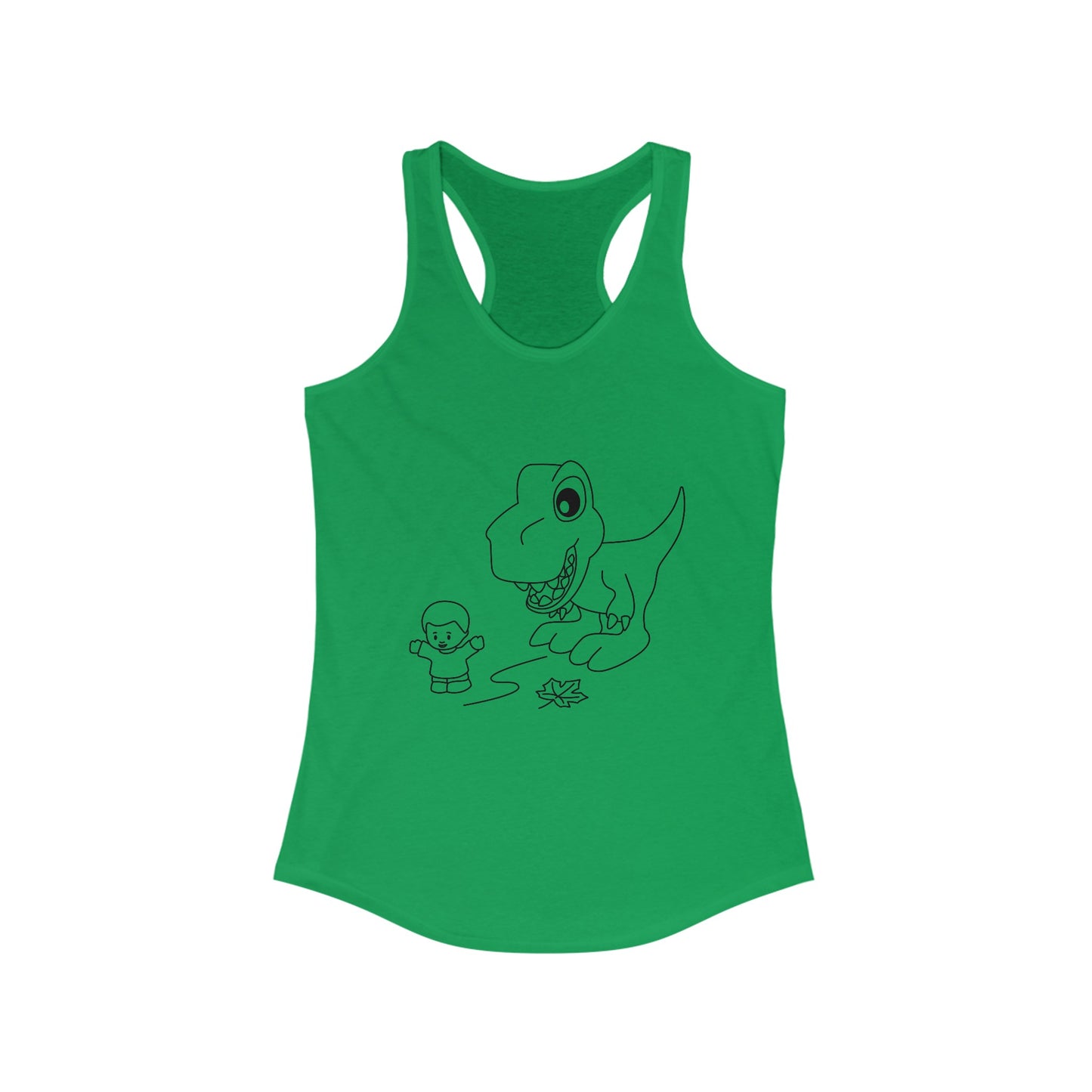 Women's Ideal Racerback Tank - Dino Chasing Little People - CutieQ Shop