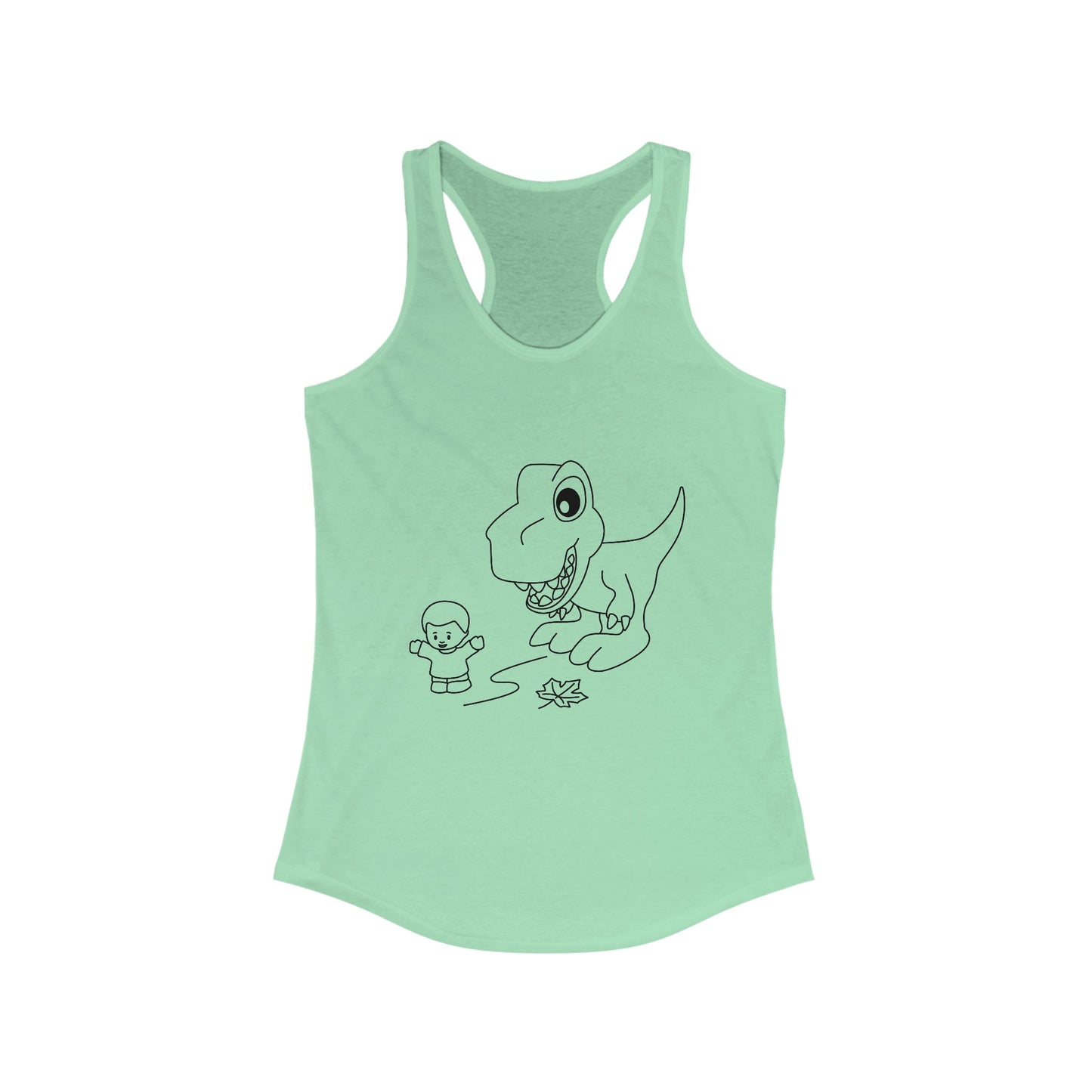 Women's Ideal Racerback Tank - Dino Chasing Little People - CutieQ Shop