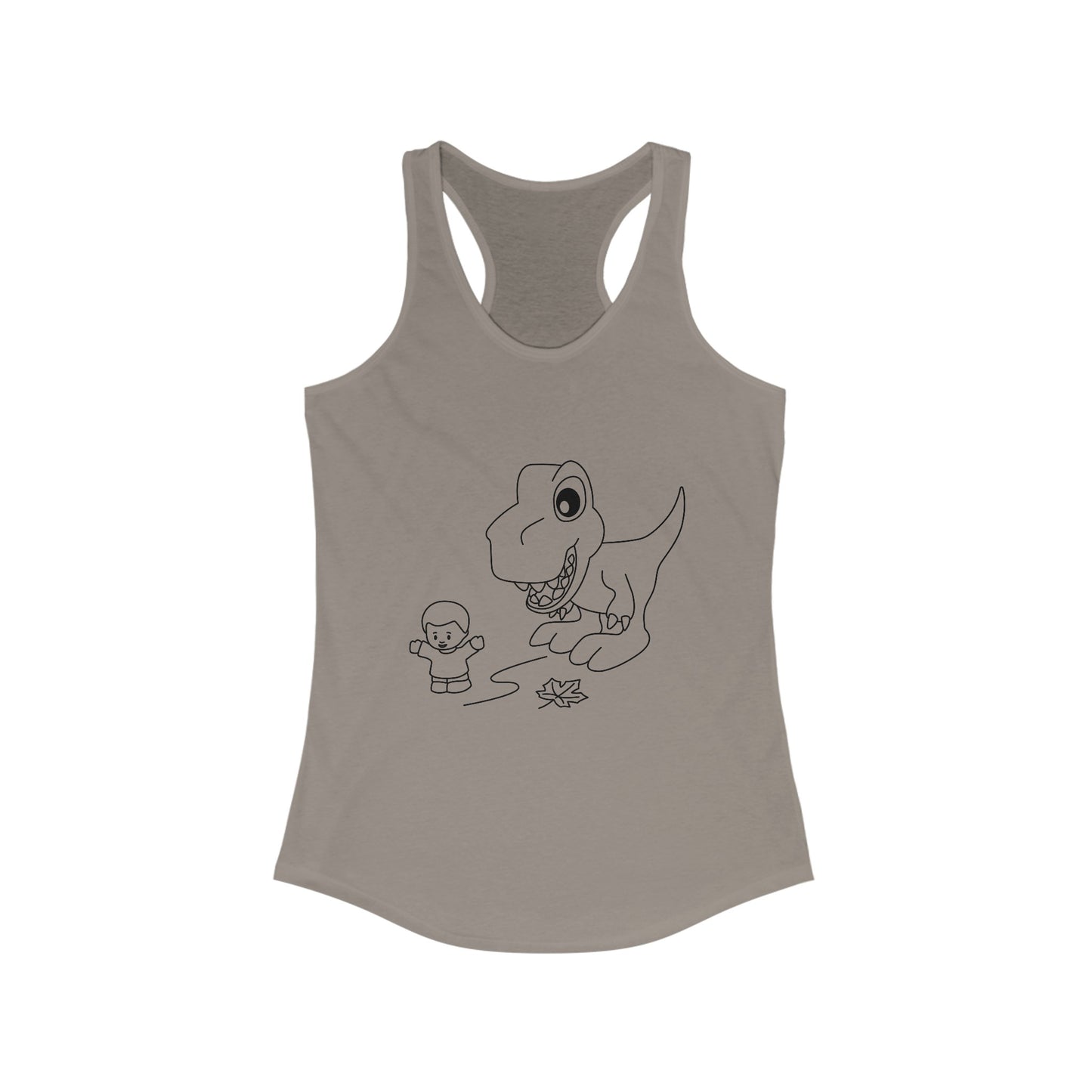 Women's Ideal Racerback Tank - Dino Chasing Little People - CutieQ Shop