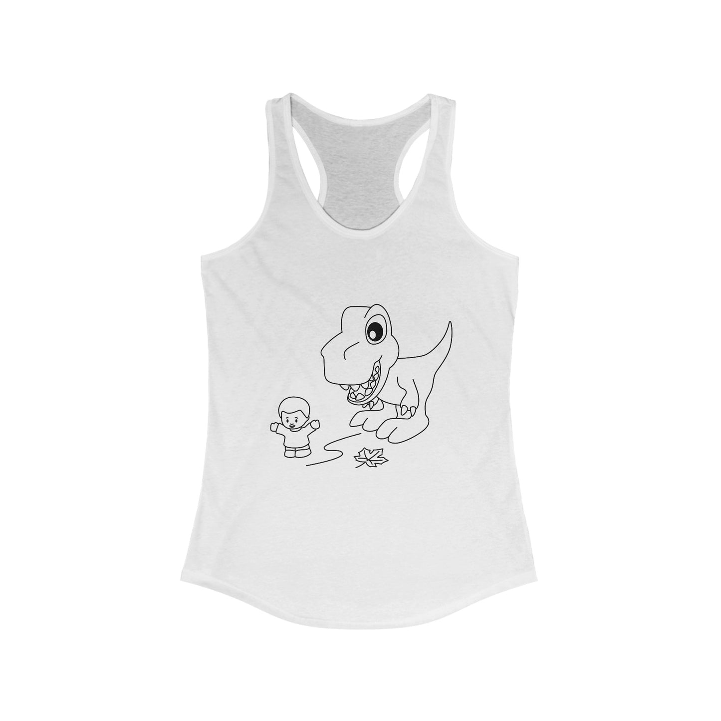 Women's Ideal Racerback Tank - Dino Chasing Little People - CutieQ Shop