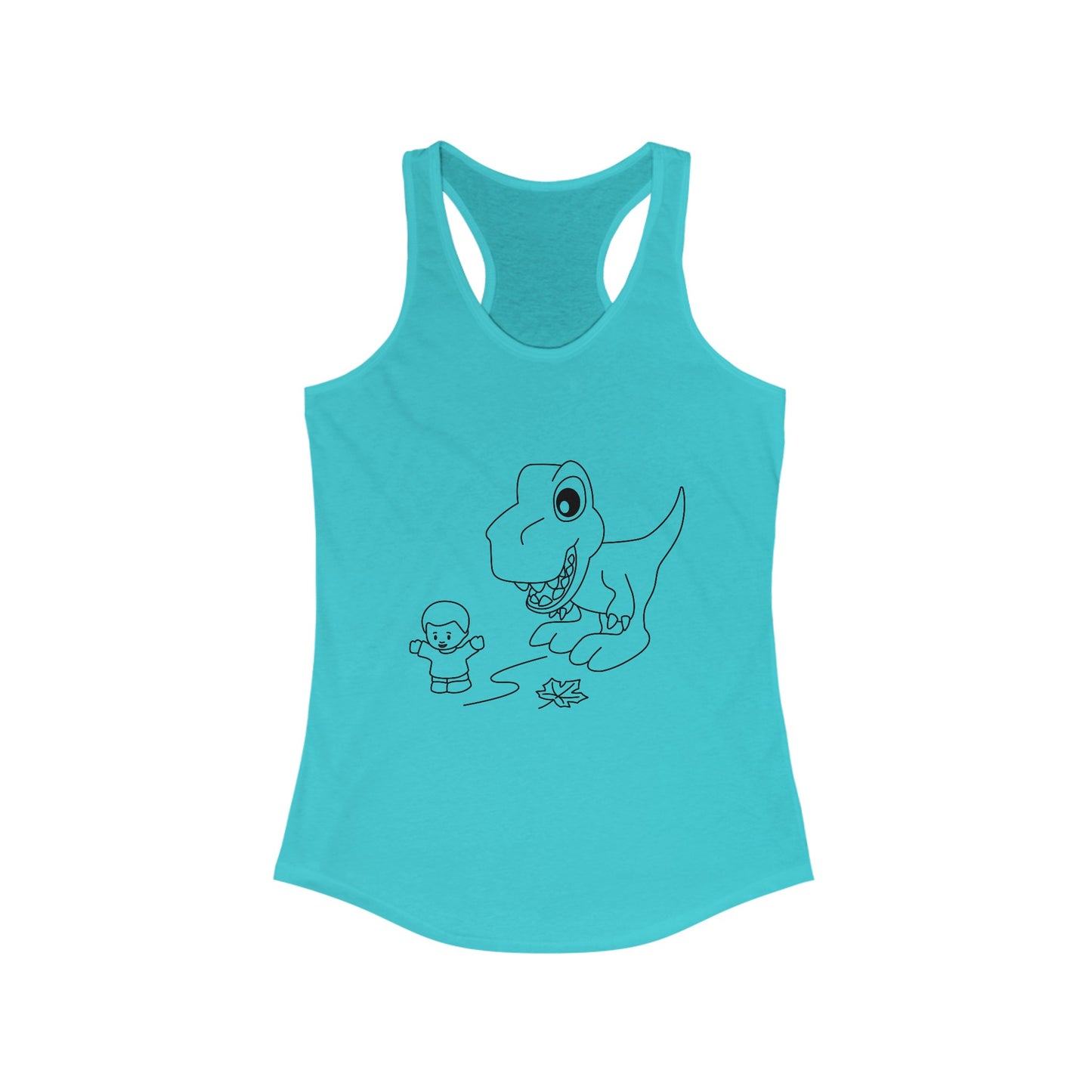 Women's Ideal Racerback Tank - Dino Chasing Little People - CutieQ Shop