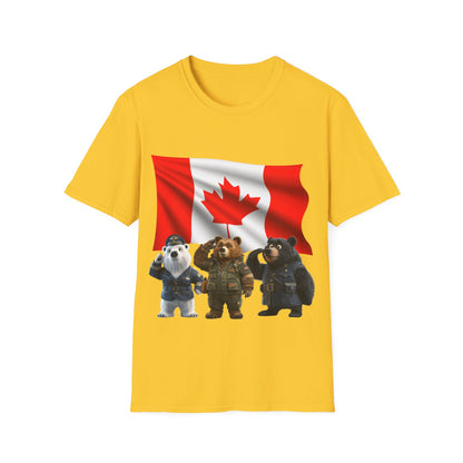 Unisex Softstyle T-Shirt - Three Bears Saluting - CutieQ Shop