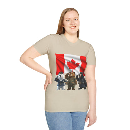 Unisex Softstyle T-Shirt - Three Bears Saluting - CutieQ Shop