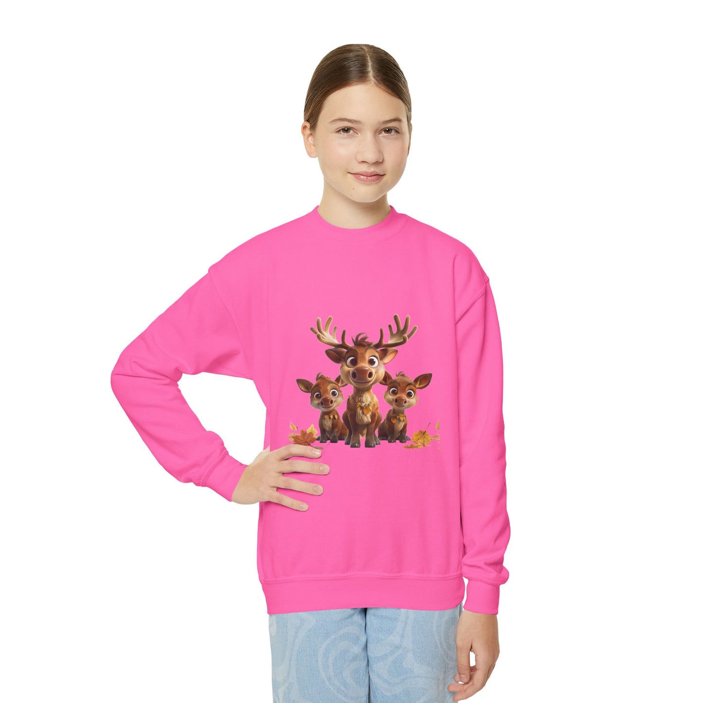 Youth Crewneck Sweatshirt - Moose Family