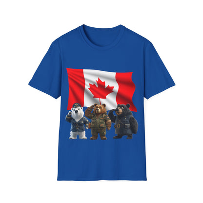 Unisex Softstyle T-Shirt - Three Bears Saluting - CutieQ Shop