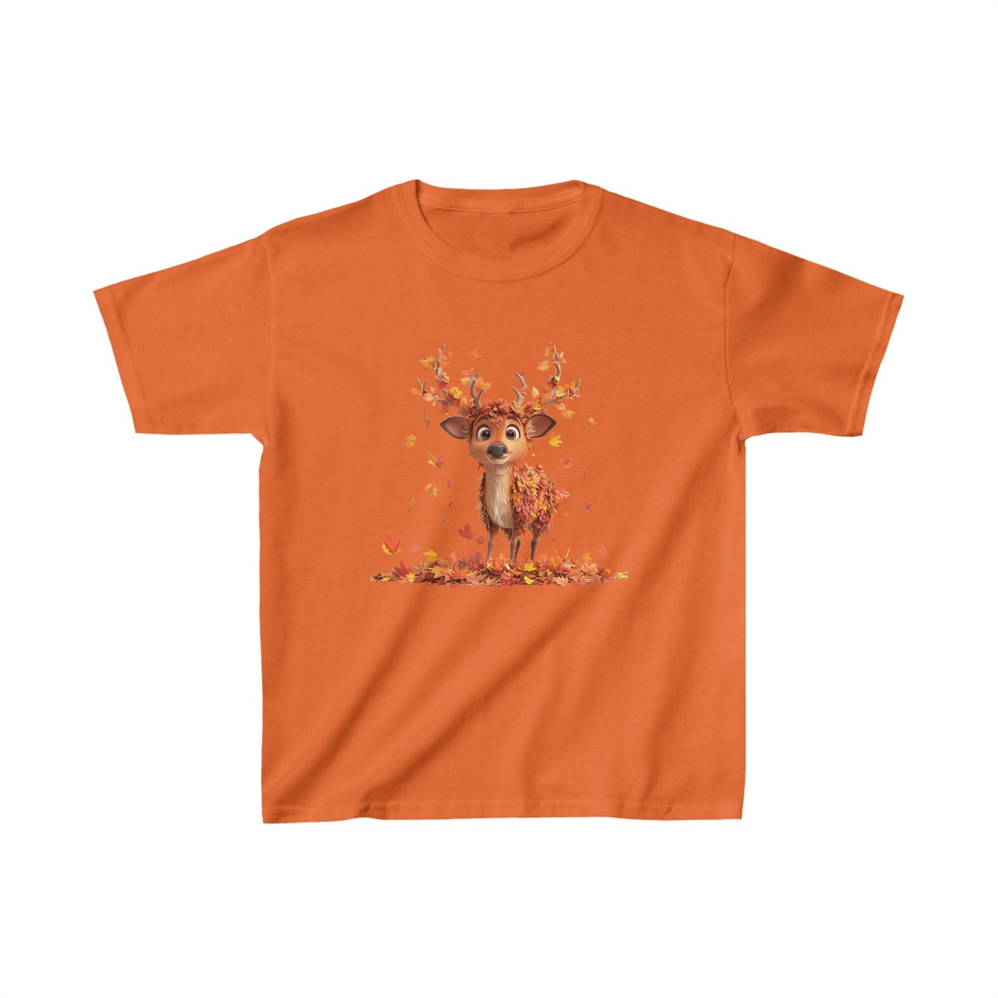 Kids Heavy Cotton™ Tee - Deer Playing with Leaves - CutieQ Shop