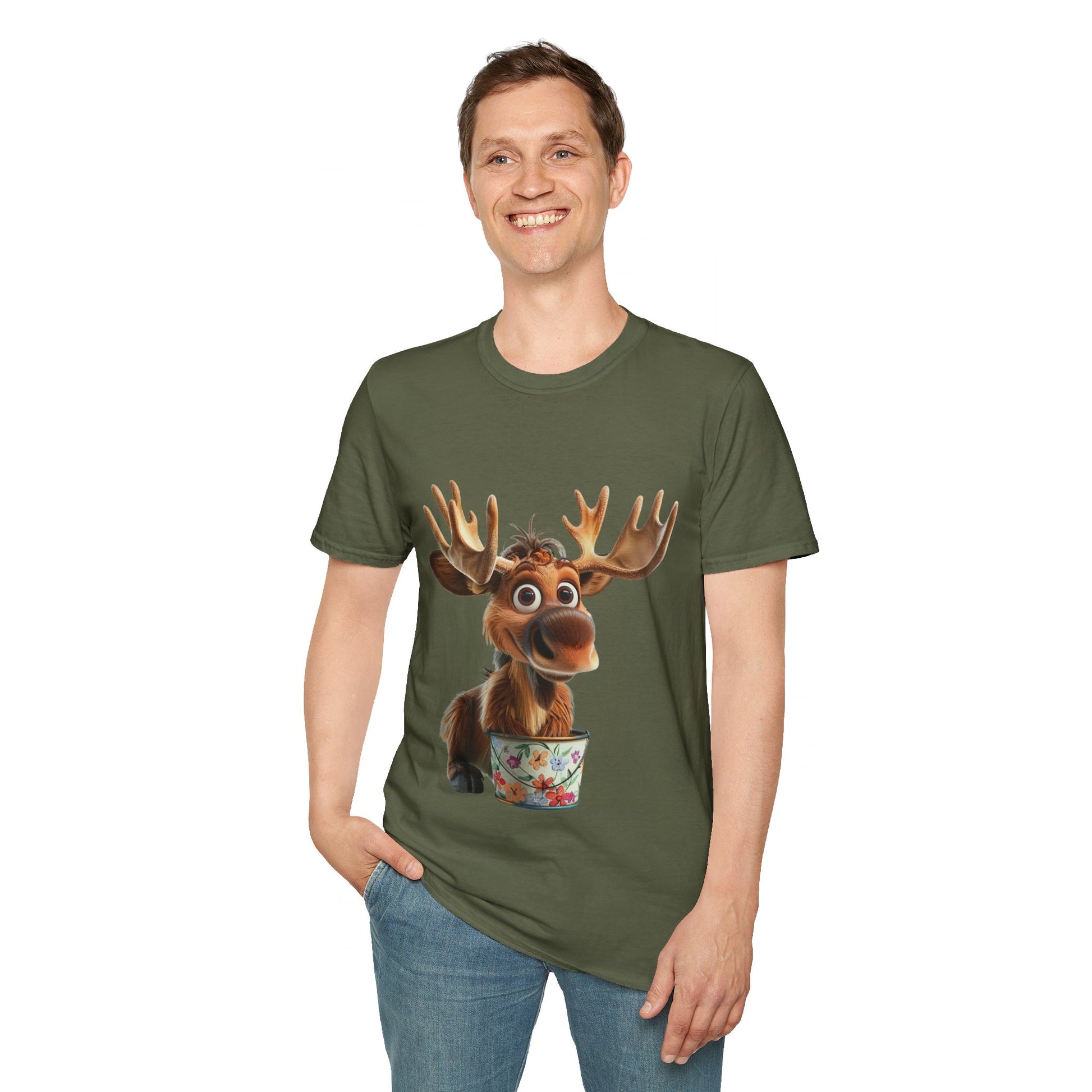 Unisex Softstyle T-Shirt - Moose Likes Planting - CutieQ Shop