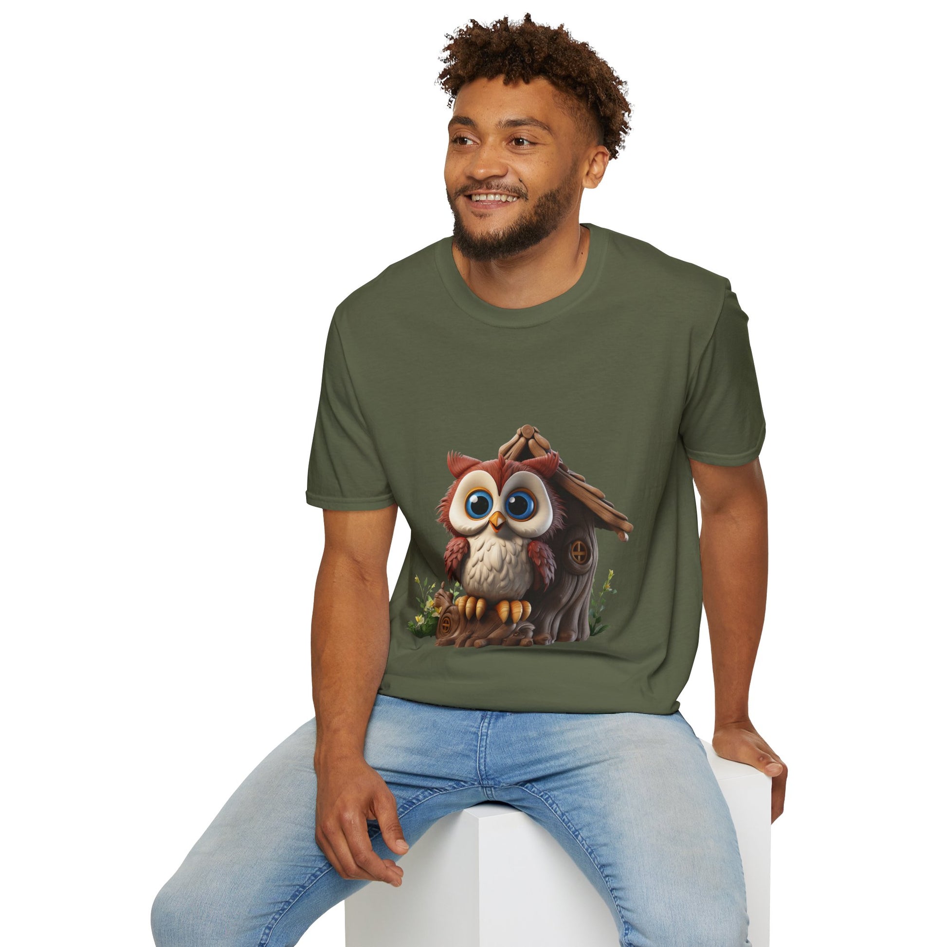 Unisex Softstyle T-Shirt - Owl and Treehouse - CutieQ Shop