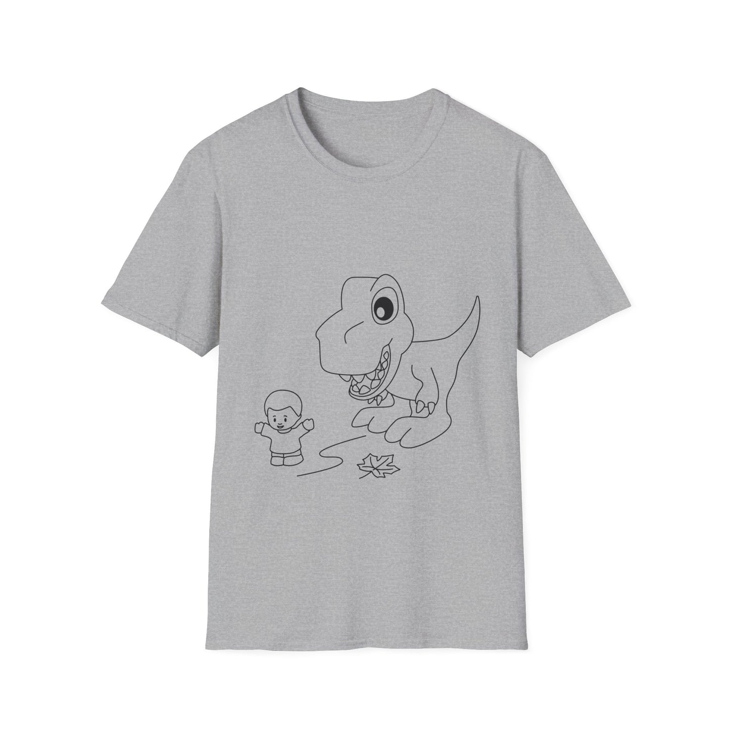 Unisex Softstyle T-Shirt - Dino Chasing Little People - CutieQ Shop